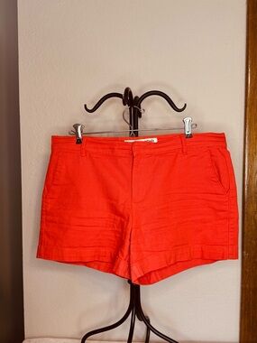 Women’s Dark Orange Casual Chino Shorts - 8